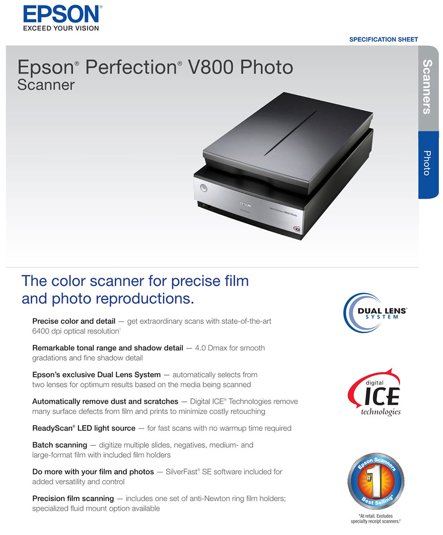 Epson Perfection V800 Photo Scanner Scanners Landmark Computers