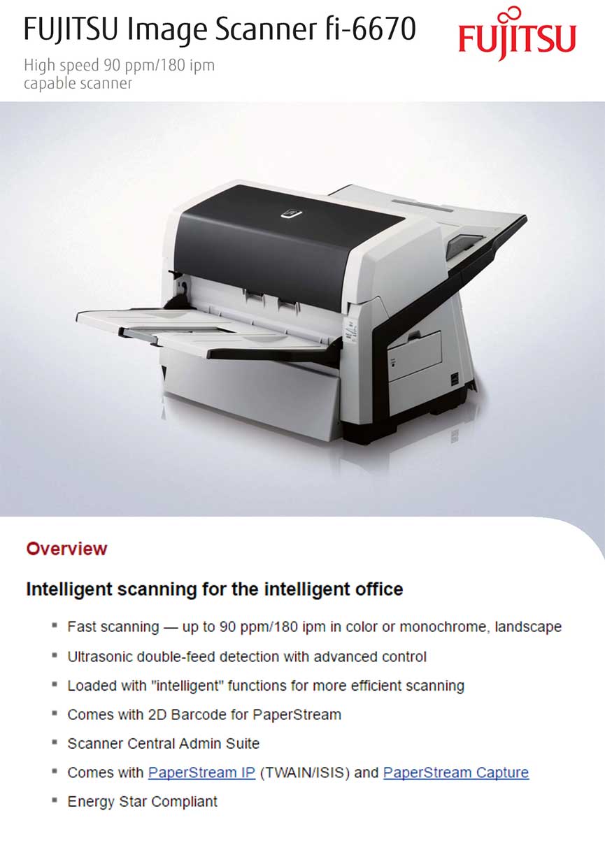 Fujitsu fi6670 A3 Duplex Scanner Scanners Landmark Computers